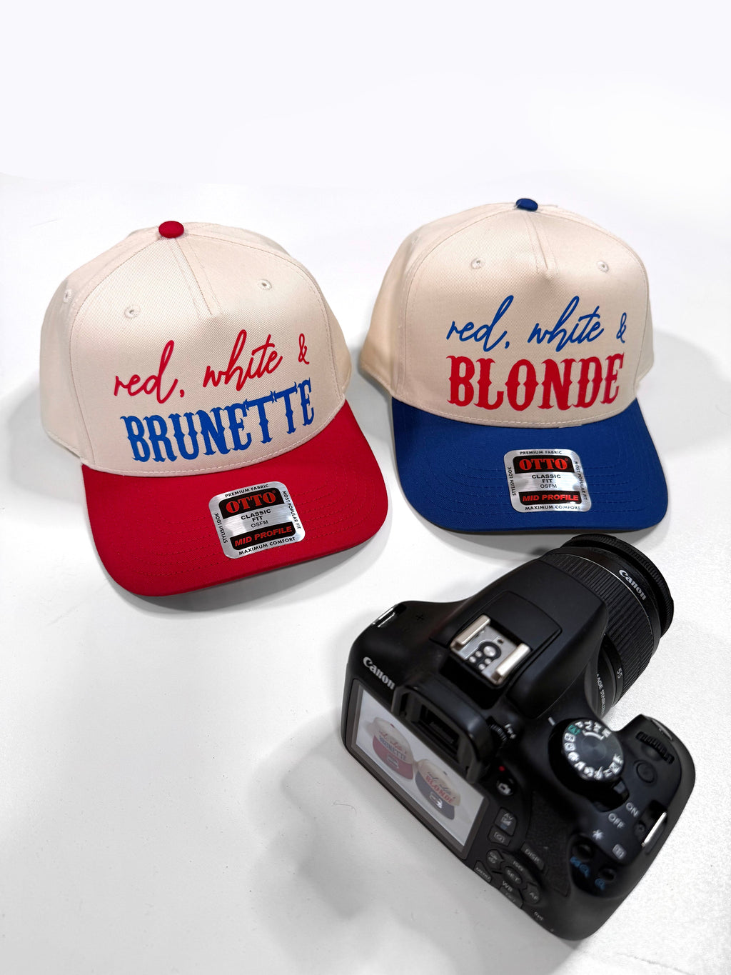 Red White and Hair Color Snapback