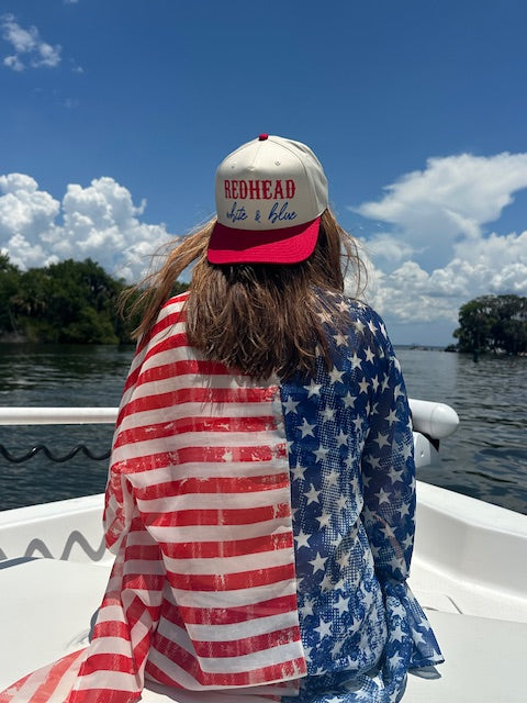 Red White and Hair Color Snapback