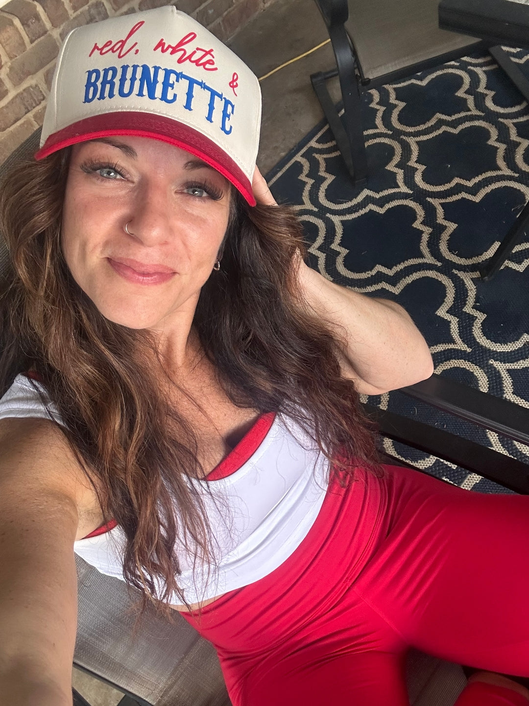 Red White and Hair Color Snapback