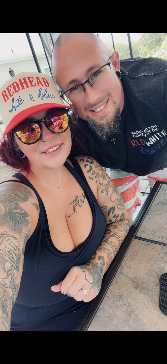 Red White and Hair Color Snapback