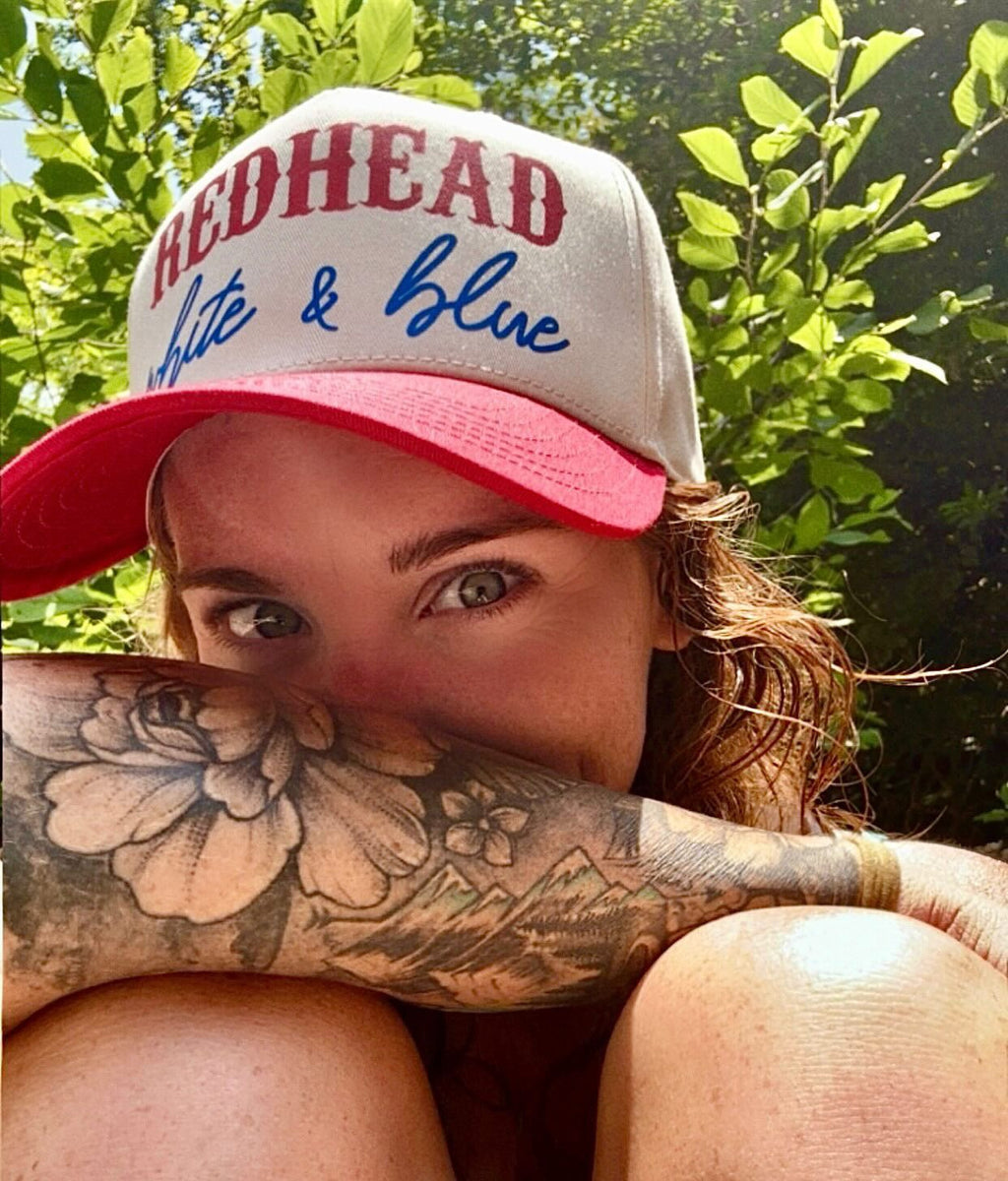 Red White and Hair Color Snapback